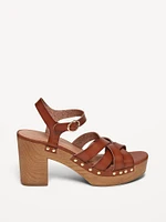 Faux-Leather Clog Sandals