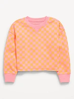 Printed Cropped French-Terry Sweatshirt for Girls