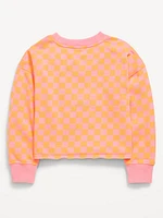 Printed Cropped French-Terry Sweatshirt for Girls