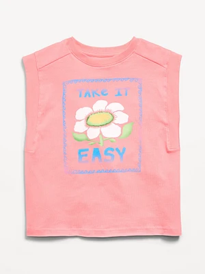 Sleeveless Muscle Graphic T-Shirt for Girls