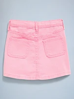 High-Waisted Button-Front Skirt for Toddler Girls