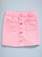 High-Waisted Button-Front Skirt for Toddler Girls