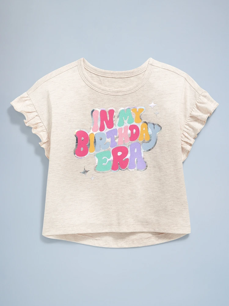 Birthday Graphic T-Shirt for Toddler Girls