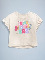 Birthday Graphic T-Shirt for Toddler Girls