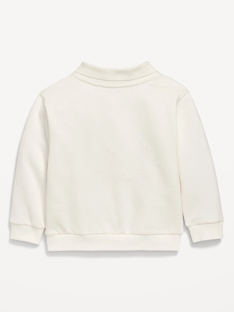 Oversized Collared Graphic Sweatshirt for Toddler Boys
