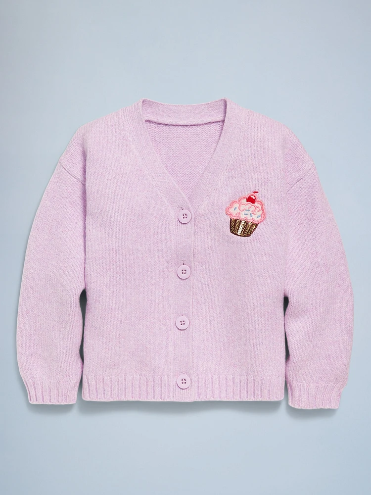 SoSoft Birthday Embroidered Cardigan Sweater for Toddler Girls