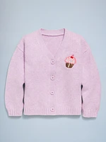 SoSoft Birthday Embroidered Cardigan Sweater for Toddler Girls