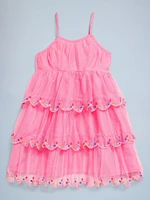 Birthday Sleeveless Tulle Fit and Flare Dress for Toddler Girls