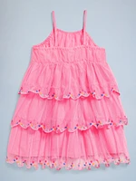 Birthday Sleeveless Tulle Fit and Flare Dress for Toddler Girls