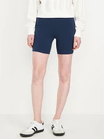 High-Waisted Jersey Biker Shorts -- 6-inch inseam