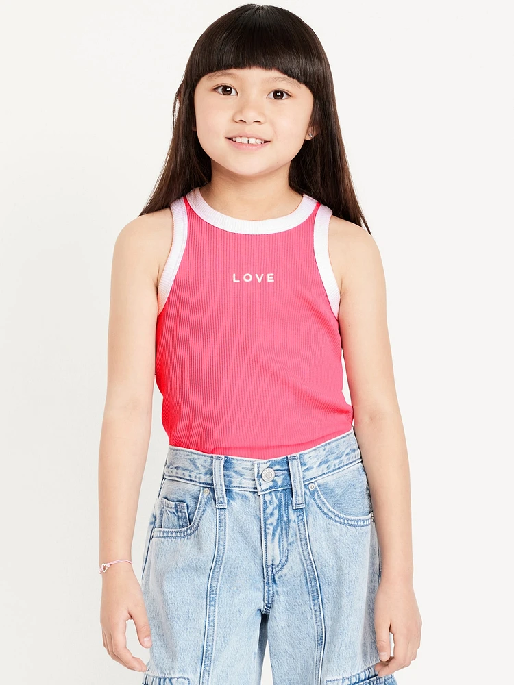 Fitted Ribbed Tank Top for Girls