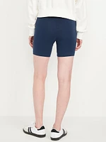 High-Waisted Jersey Biker Shorts -- 6-inch inseam