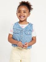 Cropped Jean Vest for Toddler Girls