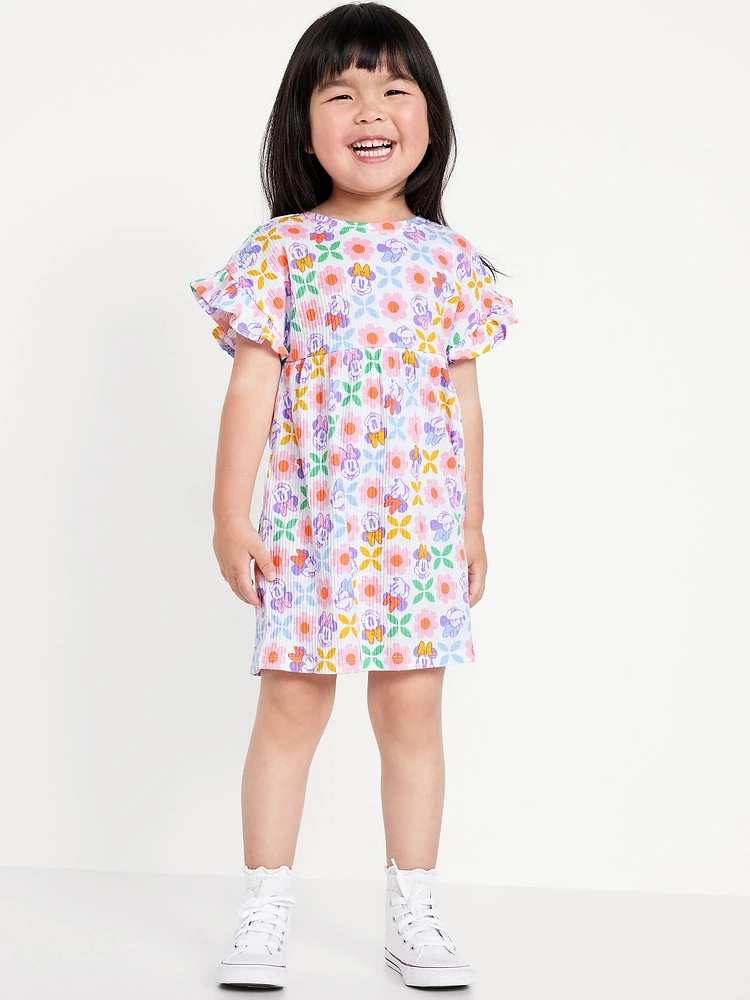 Licensed Graphic Short-Sleeve Ruffled Dress for Toddler Girls