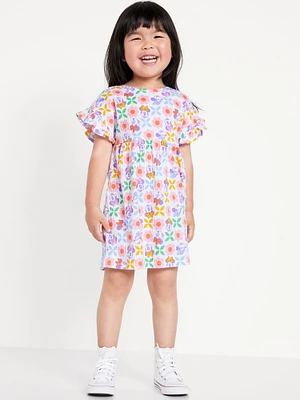 Licensed Graphic Short-Sleeve Ruffled Dress for Toddler Girls