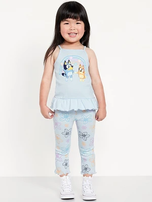 Licensed Graphic Peplum Tank and Flare Pants Set for Toddler Girls