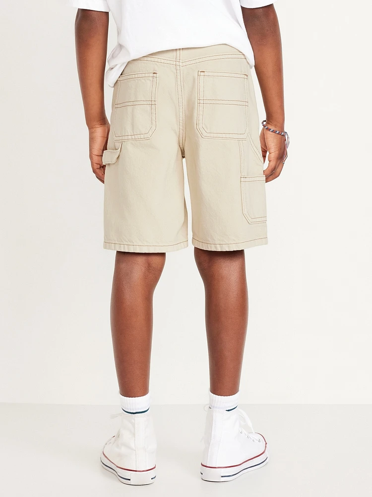 Knee Length Baggy Carpenter Jean Shorts for Boys