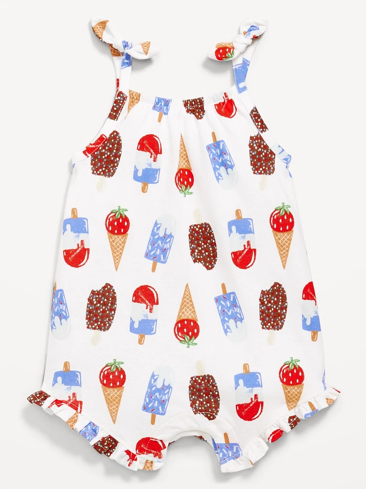Sleeveless Tie-Knot One-Piece Romper for Baby
