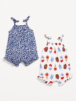 Sleeveless Tie-Knot One-Piece Romper 2-Pack for Baby
