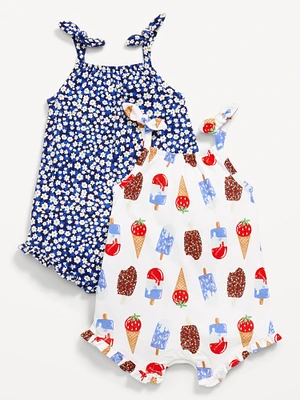 Sleeveless Tie-Knot One-Piece Romper 2-Pack for Baby