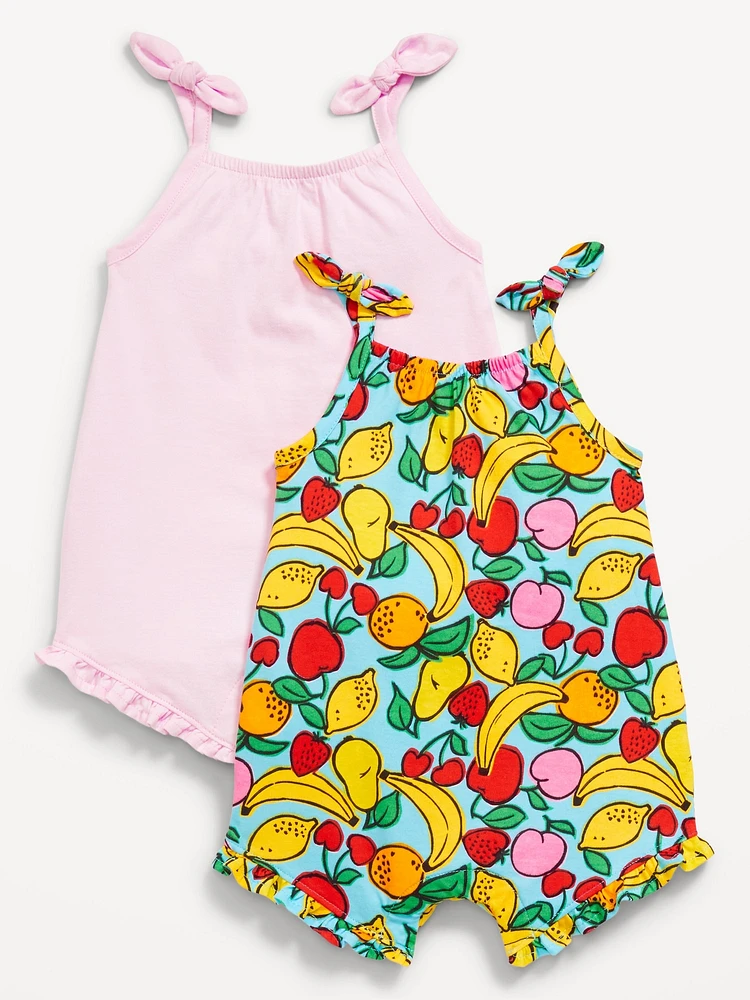 Sleeveless Tie-Knot One-Piece Romper 2-Pack for Baby