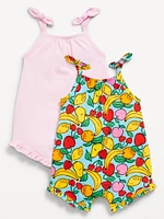 Sleeveless Tie-Knot One-Piece Romper 2-Pack for Baby