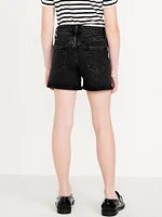 High-Waisted Jean Midi Shorts for Girls