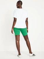 High-Waisted Biker Shorts -- 8-inch inseam