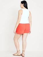 High-Waisted Crinkle Gauze Shorts -- 4-inch inseam