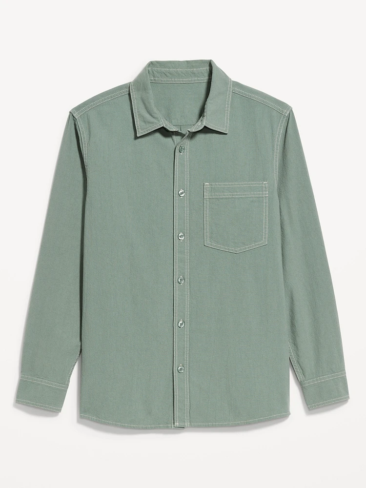 Contrast Stitch Workwear Shirt