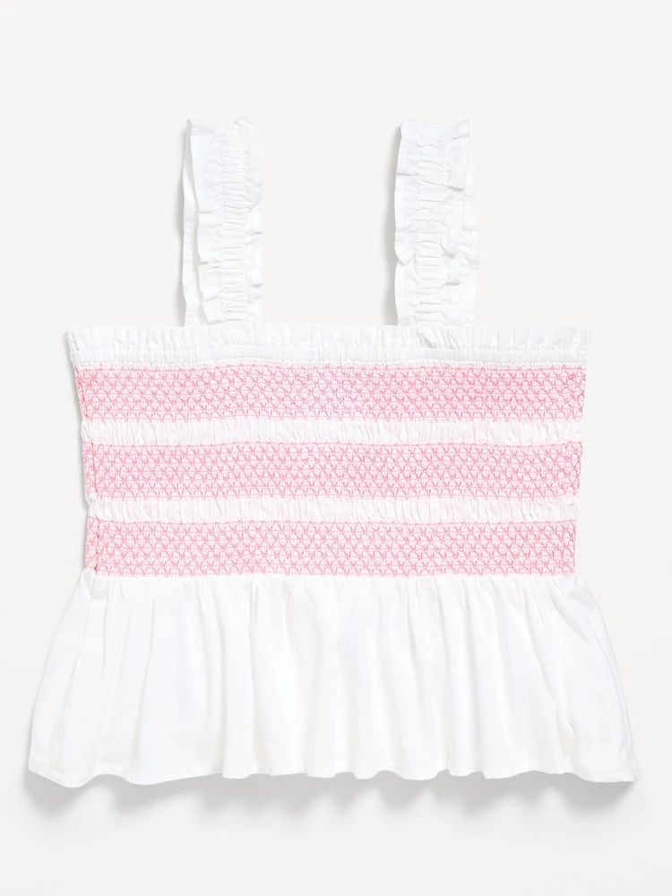 Smocked Peplum Tank Top for Girls