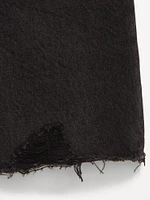 Baggy Frayed-Hem Bermuda Jean Shorts for Girls