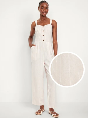 Button-Front Cami Jumpsuit