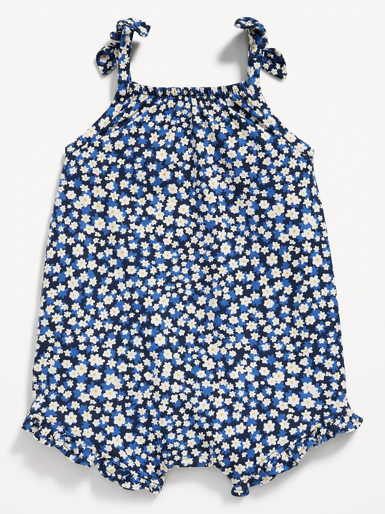Sleeveless Tie-Knot One-Piece Romper for Baby