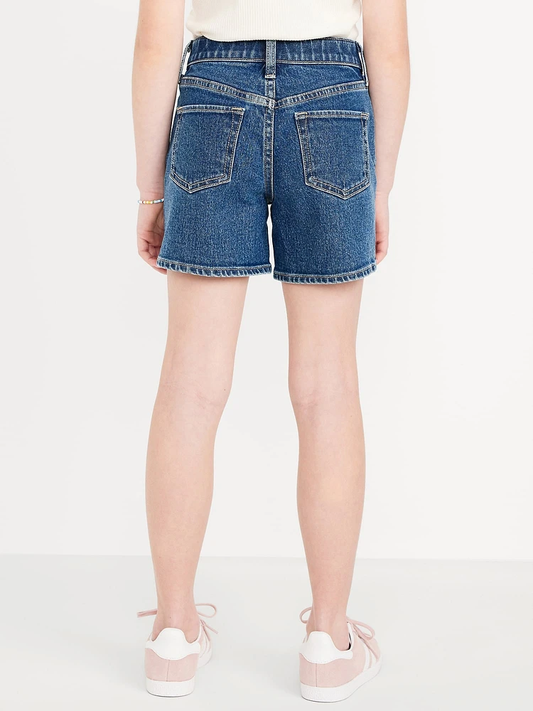 High-Waisted Jean Midi Shorts for Girls