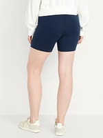 High-Waisted Jersey Biker Shorts -- 6-inch inseam