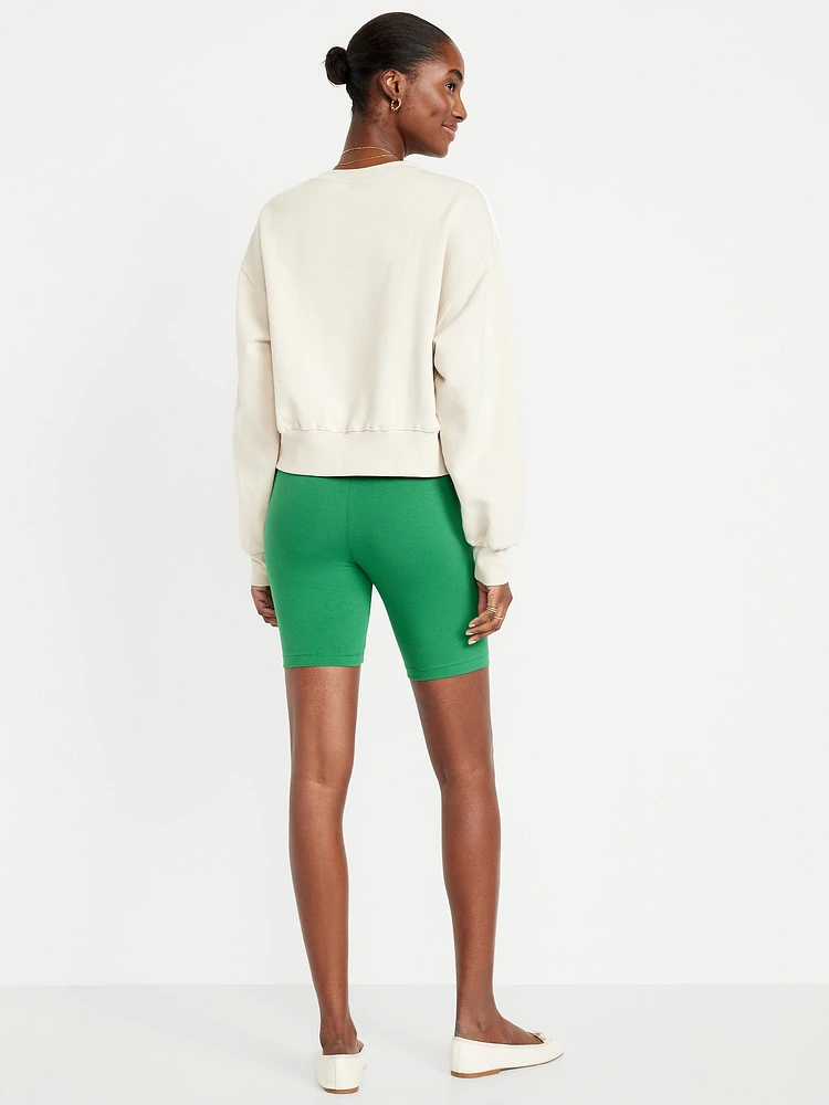 High-Waisted Biker Shorts -- 8-inch inseam
