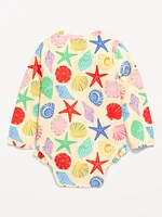 Printed Zip-Front Rashguard One-Piece Swimsuit for Baby