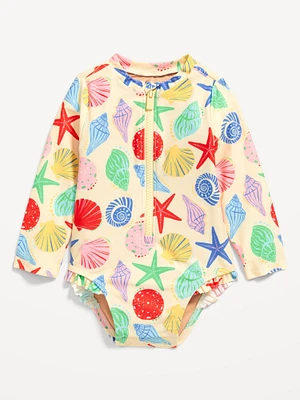 Printed Zip-Front Rashguard One-Piece Swimsuit for Baby