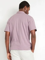 Short-Sleeve Seersucker Camp Shirt
