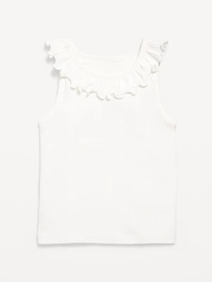 Fitted Ruffle-Neck Tank Top for Toddler Girls