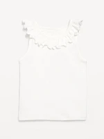 Fitted Ruffle-Neck Tank Top for Toddler Girls