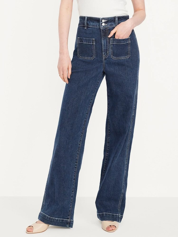 Extra High-Waisted Mariner Wide-Leg Jeans
