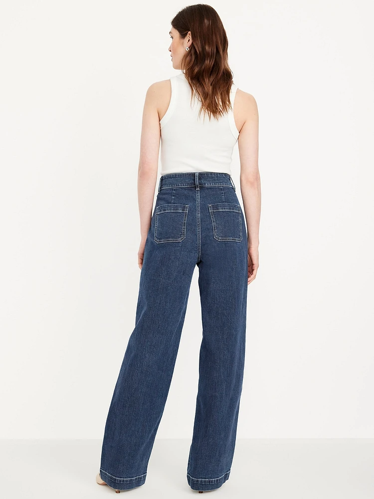 Extra High-Waisted Mariner Wide-Leg Jeans