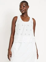 Sleeveless Eyelet Top