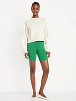High-Waisted Biker Shorts -- 8-inch inseam