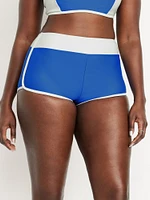 High-Waisted Matte Swim Shorts
