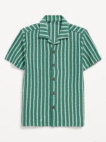 Printed Short-Sleeve Sweater-Knit Shirt for Boys