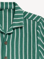 Printed Short-Sleeve Sweater-Knit Shirt for Boys