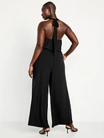 Waist-Defined Halter Jumpsuit